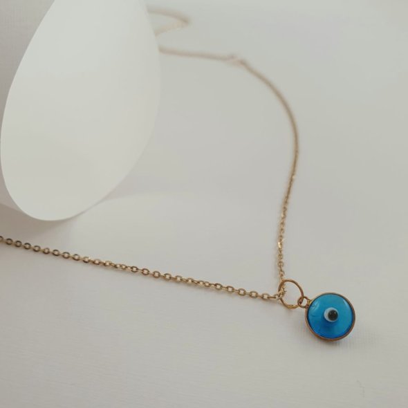 Μενταγιόν φυλακτό μάτι με Μουράνο - ΚΙΤΡΙΝΟ, ΑΣΗΜΙ, ΜΟΥΡΑΝΟ, BLUE