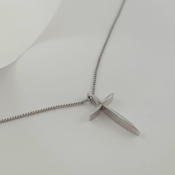 Σταυρός λευκόχρυσος - ΛΕΥΚΟ, ΧΡΥΣΟΣ K14 - 1