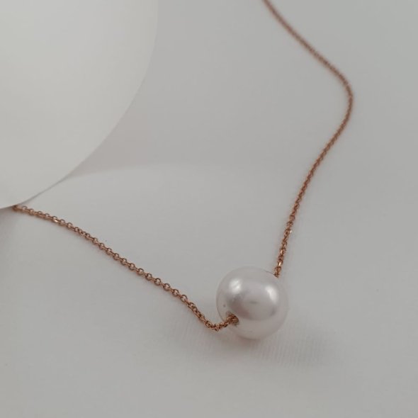 Κολιέ αλυσίδα χρυσή με Μαργαριτάρι - ΚΙΤΡΙΝΟ, ΧΡΥΣΟΣ K14, ΜΑΡΓΑΡΙΤΑΡΙ, WHITE - 1