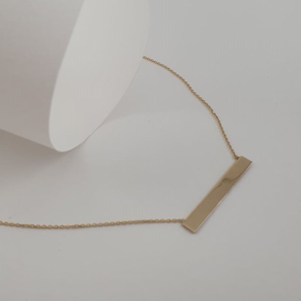 Κολιέ ταυτότητα - ΚΙΤΡΙΝΟ, ΧΡΥΣΟΣ K14 - 1