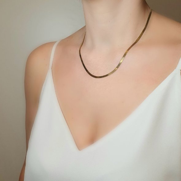 Κολιέ αλυσίδα χρυσή φίδι - ΚΙΤΡΙΝΟ, ΧΡΥΣΟΣ K14 - 2