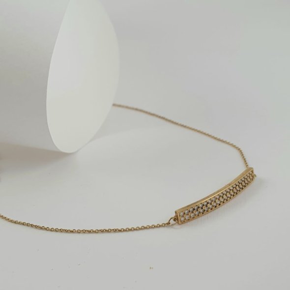 Βραχιόλι ταυτότητα χρυσή με λευκό Ζιργκον - ΚΙΤΡΙΝΟ, ΧΡΥΣΟΣ K9, ΖΙΡΓΚΟΝ, WHITE