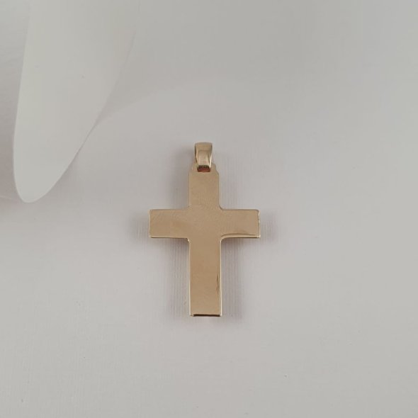 Σταυρός δίχρωμος αυστηρός - ΚΙΤΡΙΝΟ-ΛΕΥΚΟ, ΧΡΥΣΟΣ K14 - 1