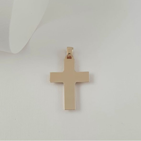 Σταυρός δίχρωμος ματ & γυαλιστερός - ΚΙΤΡΙΝΟ-ΛΕΥΚΟ, ΧΡΥΣΟΣ K14 - 1