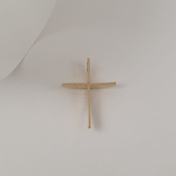 Σταυρός καμπυλωτός με Ζιργκον - ΚΙΤΡΙΝΟ, ΧΡΥΣΟΣ K14, ΖΙΡΓΚΟΝ, WHITE - 1