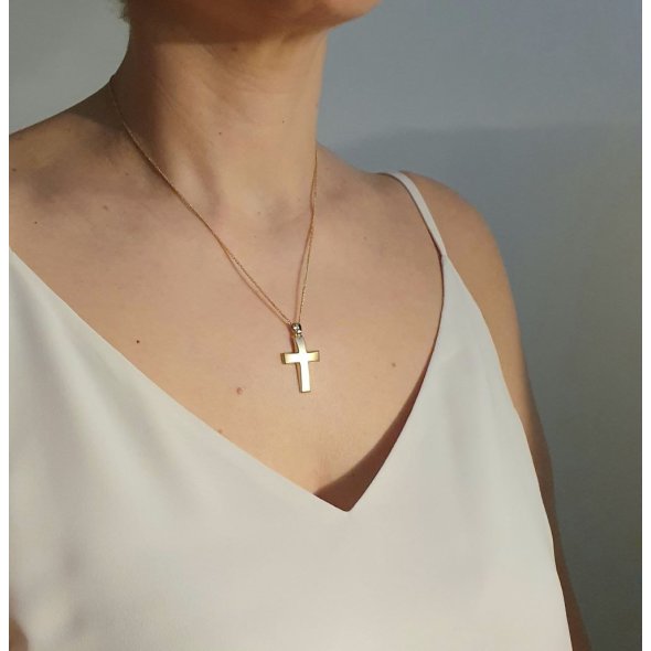 Σταυρός Ματ - ΚΙΤΡΙΝΟ, ΧΡΥΣΟΣ K14 - 2