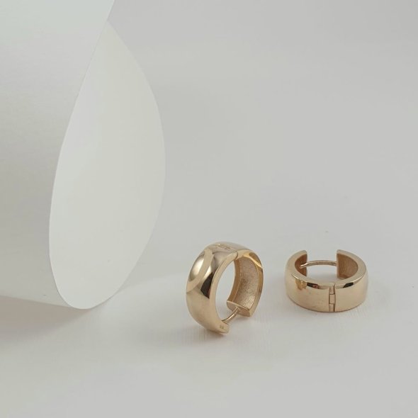 Σκουλαρίκια κρίκοι χρυσοί γυαλιστεροί - ΚΙΤΡΙΝΟ, ΧΡΥΣΟΣ K9