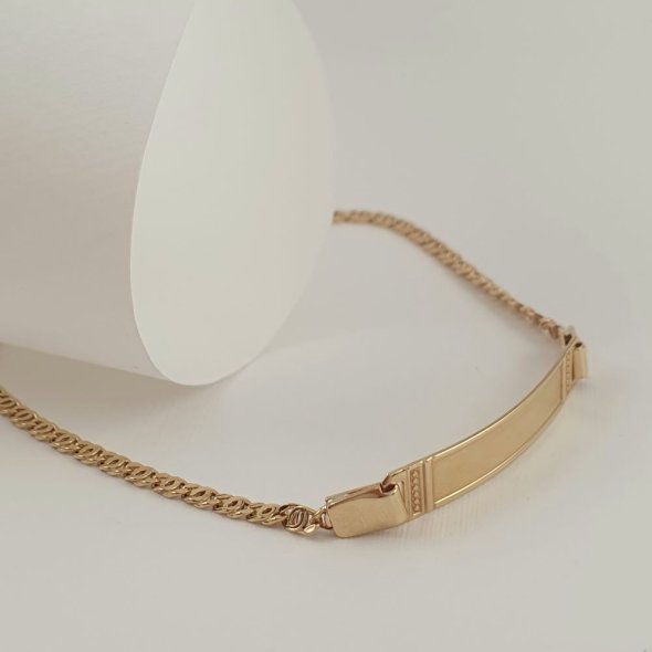 Βραχιόλι ταυτότητα χρυσή γυαλιστερή - ΚΙΤΡΙΝΟ, ΧΡΥΣΟΣ K14