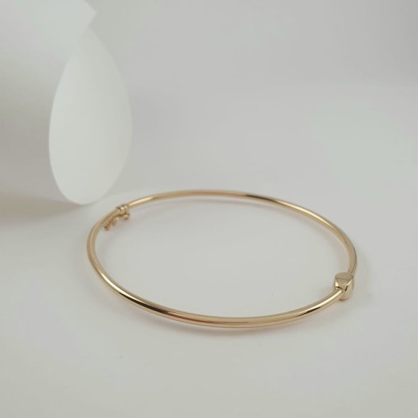 Βραχιόλι χειροπέδα χρυσή γυαλιστερή - ΚΙΤΡΙΝΟ, ΧΡΥΣΟΣ K14 - 1