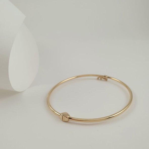 Βραχιόλι χειροπέδα χρυσή γυαλιστερή - ΚΙΤΡΙΝΟ, ΧΡΥΣΟΣ K14