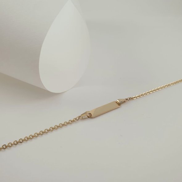 Βραχιόλι ταυτότητα χρυσή γυαλιστερή - ΚΙΤΡΙΝΟ, ΧΡΥΣΟΣ K9 - 1