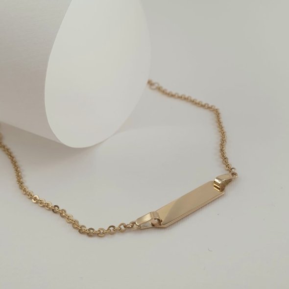 Βραχιόλι ταυτότητα χρυσή γυαλιστερή - ΚΙΤΡΙΝΟ, ΧΡΥΣΟΣ K9