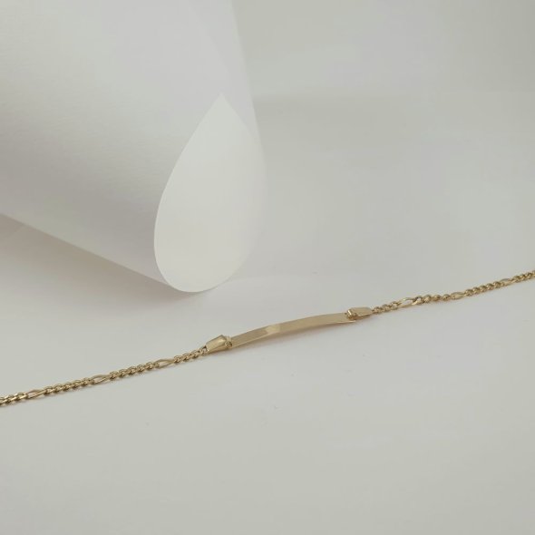 Βραχιόλι ταυτότητα χρυσή γυαλιστερή - ΚΙΤΡΙΝΟ, ΧΡΥΣΟΣ K9 - 1