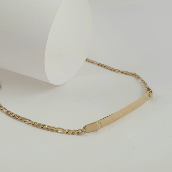 Βραχιόλι ταυτότητα χρυσή γυαλιστερή - ΚΙΤΡΙΝΟ, ΧΡΥΣΟΣ K9