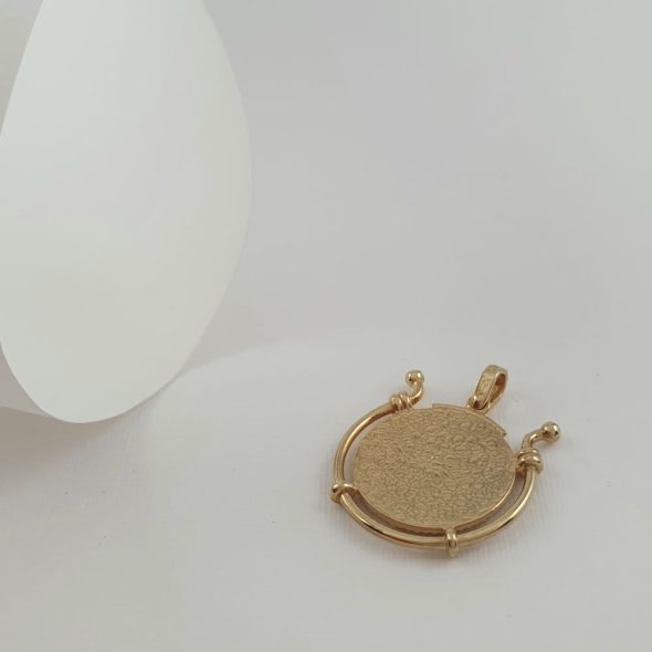 Μενταγιόν φυλακτό Κωνσταντινάτο χρυσό - ΚΙΤΡΙΝΟ, ΧΡΥΣΟΣ K14 - 1