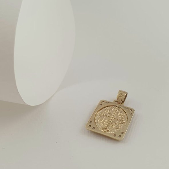 Μενταγιόν Φυλακτό Παναγιά Χρυσό με Ζιργκον - ΚΙΤΡΙΝΟ, ΧΡΥΣΟΣ K9, ΖΙΡΓΚΟΝ, WHITE - 1