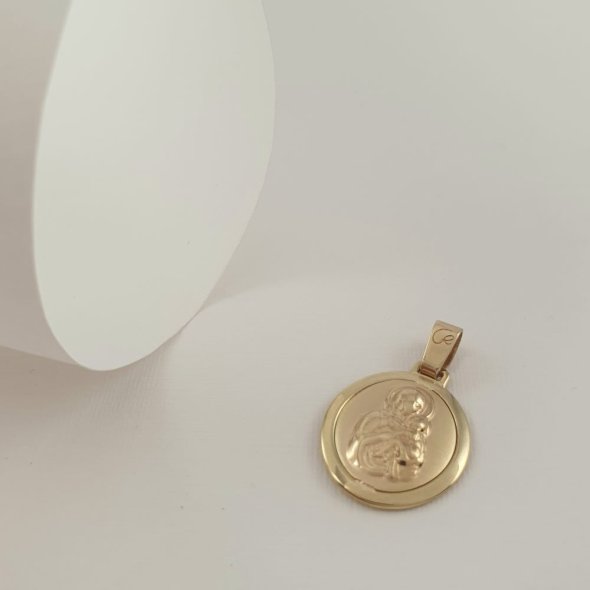 Μενταγιόν Φυλακτό Παναγία Χρυσό - ΚΙΤΡΙΝΟ, ΧΡΥΣΟΣ K9