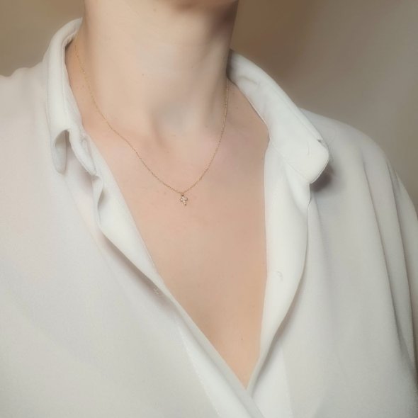 Κολιέ αλυσίδα χρυσή με σταυρό με Διαμάντια - ΚΙΤΡΙΝΟ, ΧΡΥΣΟΣ K14, ΔΙΑΜΑΝΤΙ, 0,02 - 2