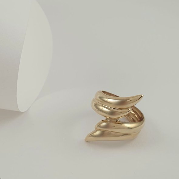 Δαχτυλιδι χρυσό φτερά - ΚΙΤΡΙΝΟ, ΧΡΥΣΟΣ K14 - 1