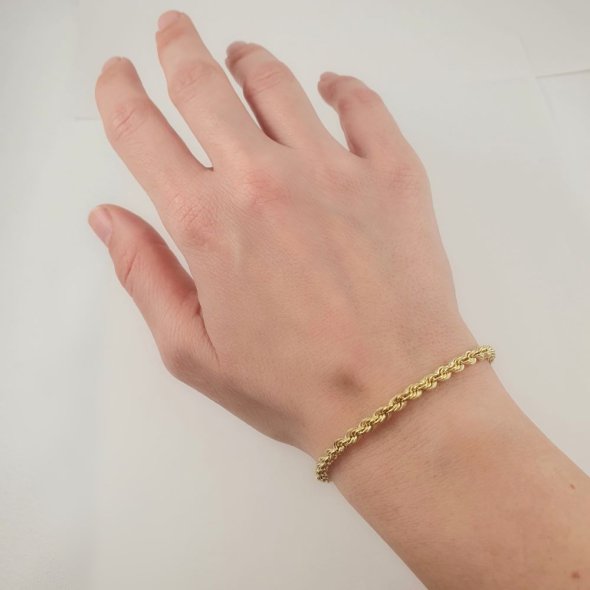 Βραχιόλι αλυσίδα στριφτή - ΚΙΤΡΙΝΟ, ΧΡΥΣΟΣ K9 - 2