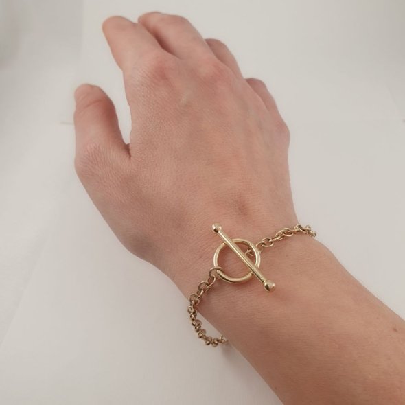 Βραχιόλι αλυσίδα χρυσή  - ΚΙΤΡΙΝΟ, ΧΡΥΣΟΣ K14 - 2