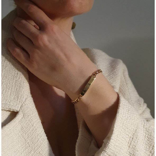 Βραχιόλι ταυτότητα χρυσή - ΚΙΤΡΙΝΟ, ΧΡΥΣΟΣ K14 - 3