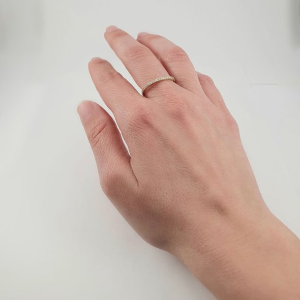 Δαχτυλίδι χρυσό σειρέ με λευκά Ζιργκον - ΚΙΤΡΙΝΟ, ΧΡΥΣΟΣ K14, ΖΙΡΓΚΟΝ, WHITE - 2