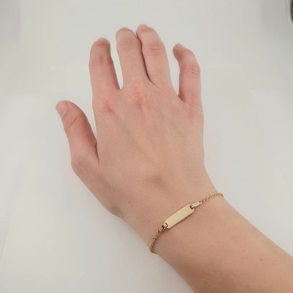 Βραχιόλι ταυτότητα χρυσή γυαλιστερή - ΚΙΤΡΙΝΟ, ΧΡΥΣΟΣ K9 - 2