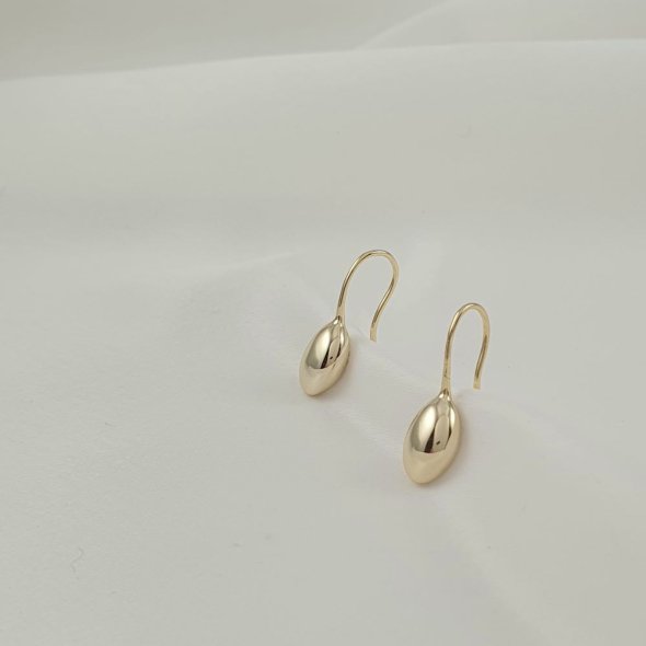 Σκουλαρίκια κρεμαστά με μπάλα - ΚΙΤΡΙΝΟ, ΑΣΗΜΙ