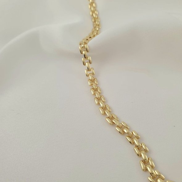 Κολιέ αλυσίδα Βυζαντινού τύπου - ΚΙΤΡΙΝΟ, ΑΣΗΜΙ - 1