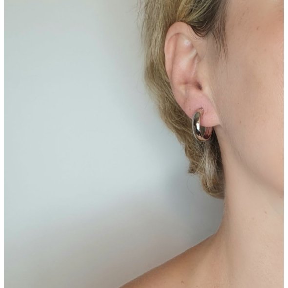 Σκουλαρίκια κρίκοι ασημένιοι - ΛΕΥΚΟ, ΑΣΗΜΙ - 2