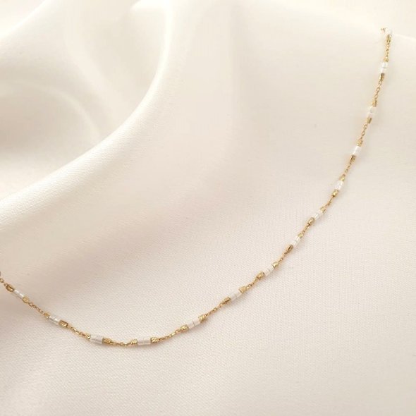 Βραχιόλι αλυσίδα χρυσή με χάντρες Μαργαριτάρι - ΚΙΤΡΙΝΟ, ΧΡΥΣΟΣ K14, ΜΑΡΓΑΡΙΤΑΡΙ, WHITE - 1