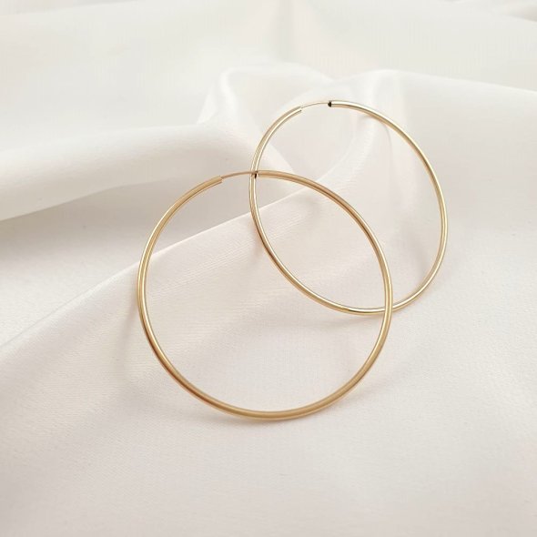 Σκουλαρίκια κρίκοι χρυσοί - ΚΙΤΡΙΝΟ, ΧΡΥΣΟΣ K14