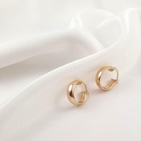 Σκουλαρίκια κρίκοι χρυσοί - ΚΙΤΡΙΝΟ, ΧΡΥΣΟΣ K14