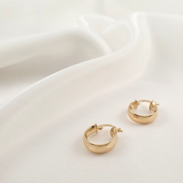 Σκουλαρίκια κρίκοι χρυσοί - ΚΙΤΡΙΝΟ, ΧΡΥΣΟΣ K14 - 1