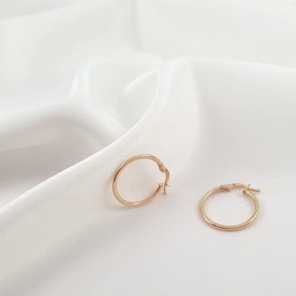 Σκουλαρίκια κρίκοι χρυσοί - ΚΙΤΡΙΝΟ, ΧΡΥΣΟΣ K14 - 1