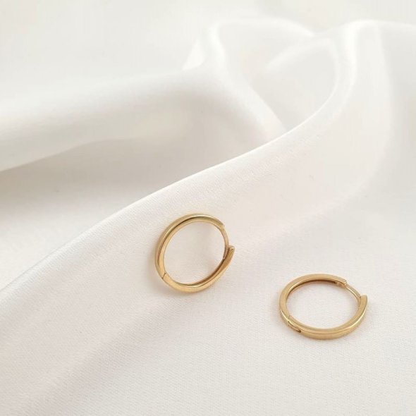 Σκουλαρίκια κρίκοι χρυσοί - ΚΙΤΡΙΝΟ, ΧΡΥΣΟΣ K14