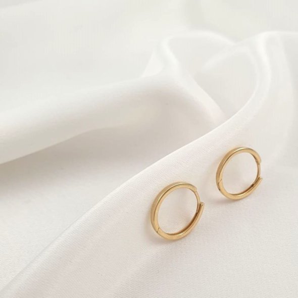 Σκουλαρίκια κρίκοι χρυσοί - ΚΙΤΡΙΝΟ, ΧΡΥΣΟΣ K14 - 1