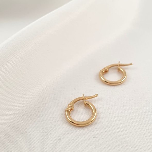 Σκουλαρίκια κρίκοι χρυσοί - ΚΙΤΡΙΝΟ, ΧΡΥΣΟΣ K14