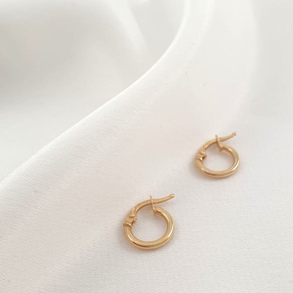 Σκουλαρίκια κρίκοι χρυσοί - ΚΙΤΡΙΝΟ, ΧΡΥΣΟΣ K14 - 1