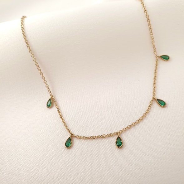 Βραχιόλι αλυσίδα χρυσή με πράσινο Ζιργκον - ΚΙΤΡΙΝΟ, ΧΡΥΣΟΣ K9, ΖΙΡΓΚΟΝ, GREEN  - 1