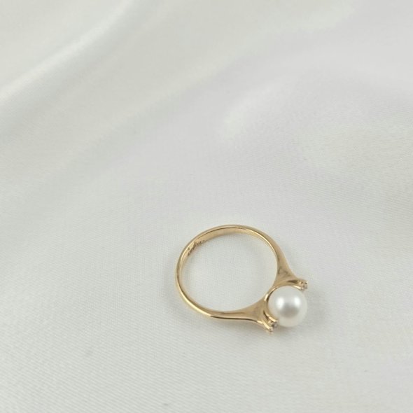 Δαχτυλίδι χρυσό με Μαργαριτάρι & Ζιργκον - ΚΙΤΡΙΝΟ, ΧΡΥΣΟΣ K14, ΜΑΡΓΑΡΙΤΑΡΙ, WHITE, ΖΙΡΓΚΟΝ, WHITE - 1