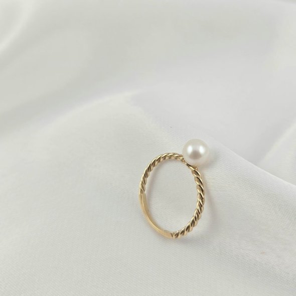 Δαχτυλίδι χρυσό με Μαργαριτάρι - ΚΙΤΡΙΝΟ, ΧΡΥΣΟΣ K14, ΜΑΡΓΑΡΙΤΑΡΙ, WHITE - 1