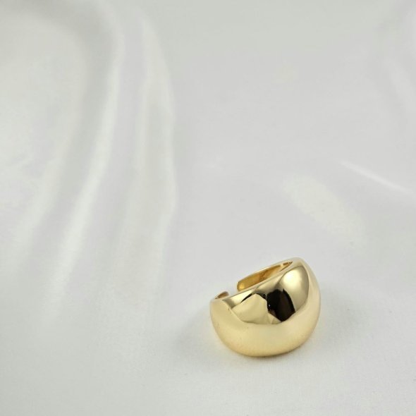 Δαχτυλίδι μοντέρνο λείο - ΚΙΤΡΙΝΟ, ΑΣΗΜΙ - 1