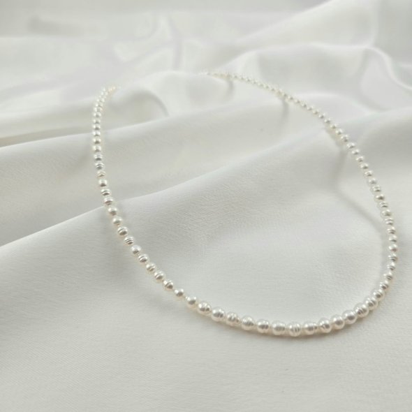 Κολιέ με μαργαριτάρια - ΚΙΤΡΙΝΟ, ΑΣΗΜΙ, ΜΑΡΓΑΡΙΤΑΡΙ, WHITE