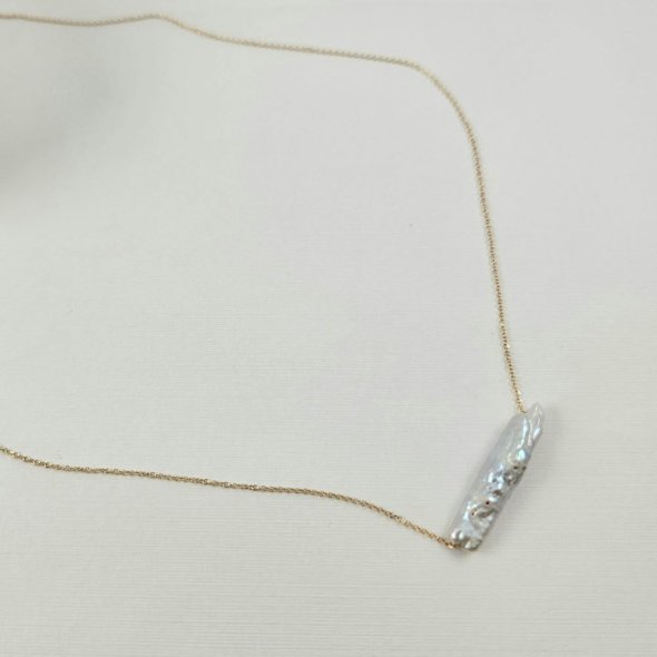 Κολιέ χρυσό με Μαργαριτάρι - ΚΙΤΡΙΝΟ, ΧΡΥΣΟΣ K14, ΜΑΡΓΑΡΙΤΑΡΙ, WHITE