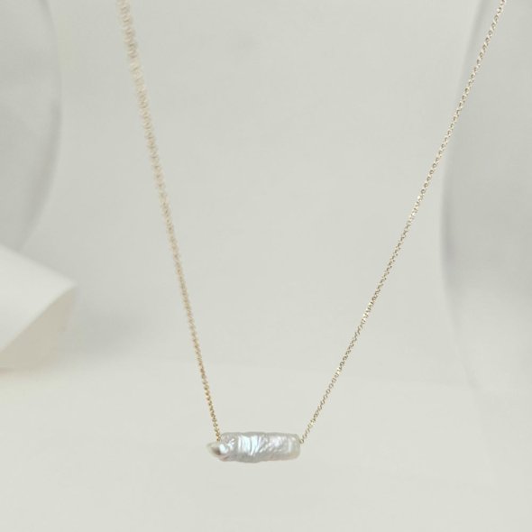 Κολιέ χρυσό με Μαργαριτάρι - ΚΙΤΡΙΝΟ, ΧΡΥΣΟΣ K14, ΜΑΡΓΑΡΙΤΑΡΙ, WHITE - 2