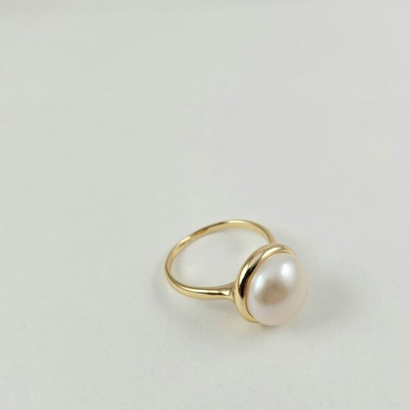 Δαχτυλίδι με Μαργαριτάρι - ΚΙΤΡΙΝΟ, ΑΣΗΜΙ, ΜΑΡΓΑΡΙΤΑΡΙ, WHITE