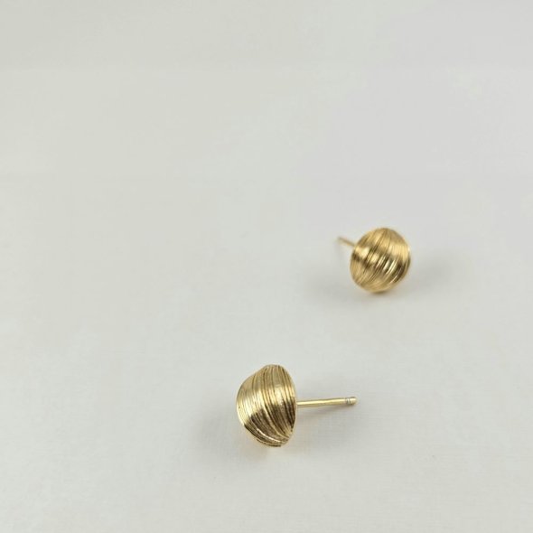 Σκουλαρίκια καρφωτά σφαίρες - ΚΙΤΡΙΝΟ, ΑΣΗΜΙ