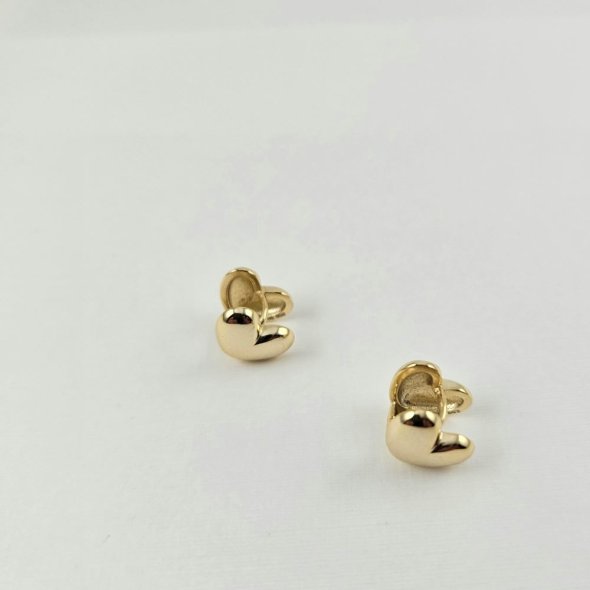 Σκουλαρίκια διπλές καρδιές - ΚΙΤΡΙΝΟ, ΑΣΗΜΙ